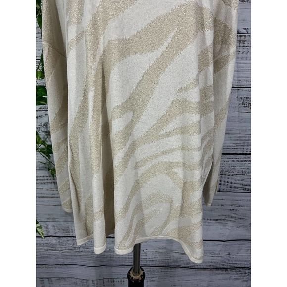 Chico's Sweater Pullover size 16 18 4 Gold Embellished Zebra Edison Chino Slim - Picture 5 of 10
